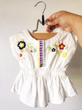 Folk Floral Embroidered Top - 12 mo