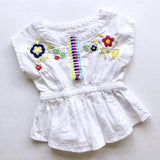 Folk Floral Embroidered Top - 12 mo