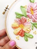 Floral Ribbon Name Hoop