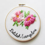 Floral Ribbon Name Hoop