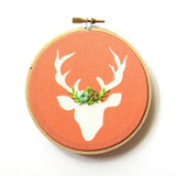 Coral and Mint Deer Ornament