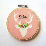 Pink and Mint Deer Ornament