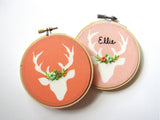 Pink and Mint Deer Ornament