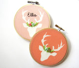 Coral and Mint Deer Ornament