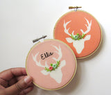 Coral and Mint Deer Ornament