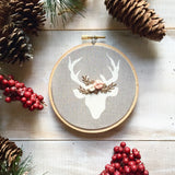 Taupe & Pink Deer Ornament