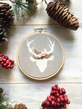 Taupe & Pink Deer Ornament