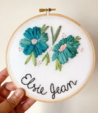 Floral Ribbon Name Hoop