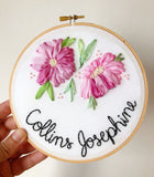 Floral Ribbon Name Hoop