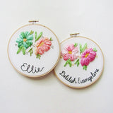 Floral Ribbon Name Hoop