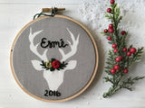 Red, Green & Grey Deer Ornament