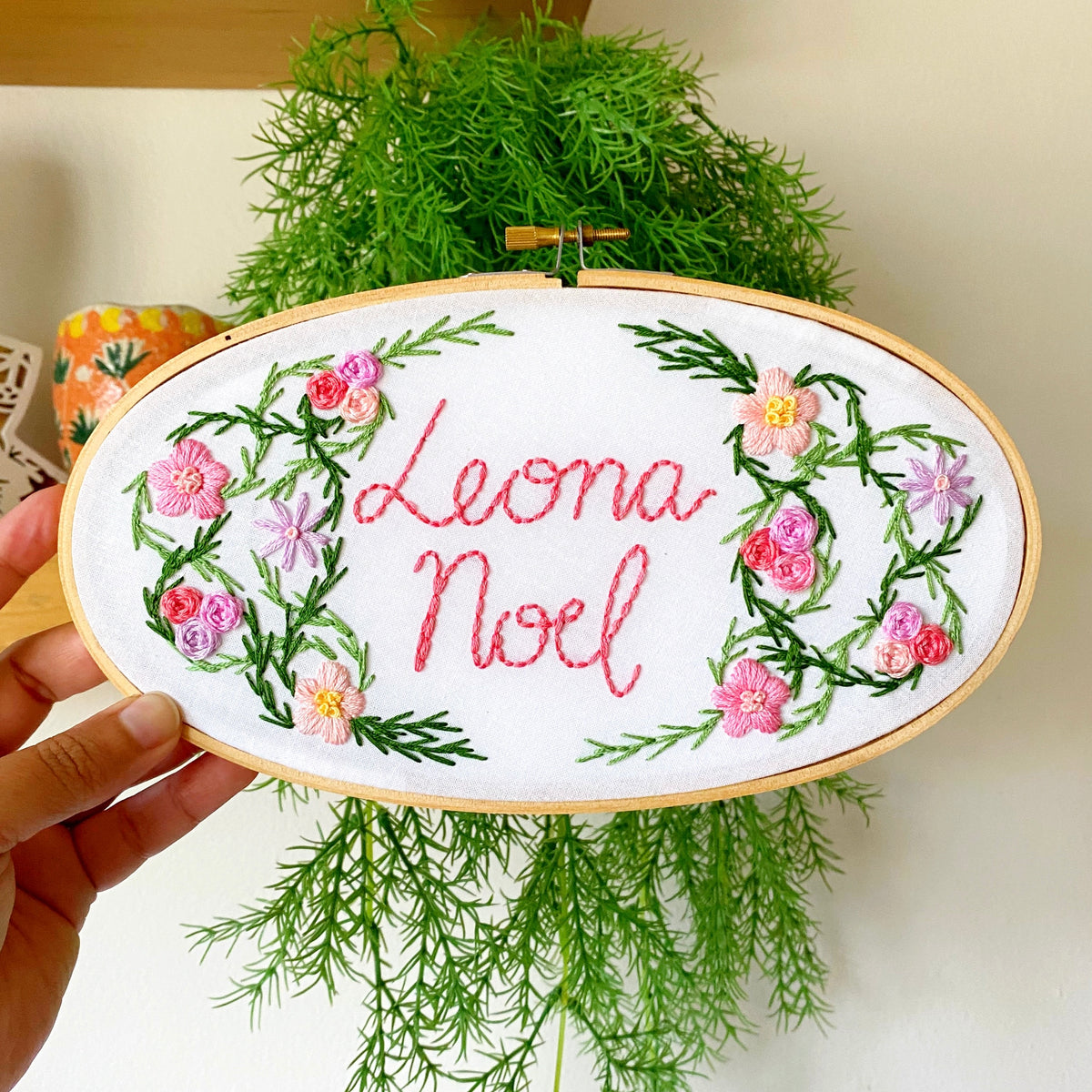 Floral Ribbon Name Hoop – KimArt Designs