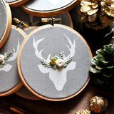 Gold, Sage, and Grey Deer Ornament