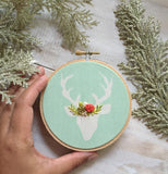 Mint and Gold Deer Ornament