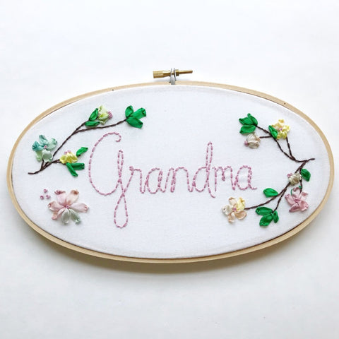 Pastel Blossom Hoop for Grandma