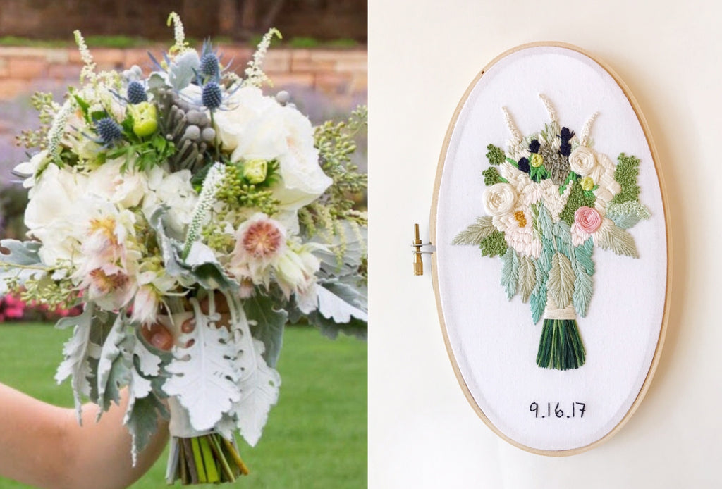 I embroidered my wedding bouquet. This is the biggest piece I've ever made!  : r/Embroidery